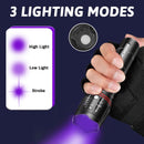 1pc Lámpara de Luz Negra Recargable por USB,Linterna Multifuncional Zoomable Portátil, Luz UV para Cucarachas, Rocas, Resina, Hotel, Detección Brillante