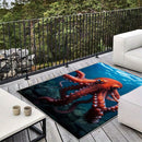 Alfombra de Terciopelo 852g/m² para Exteriores, Lujo Suave y Ligero con Diseño Francés en Crema - Elegancia Floreciente para Vida de Alta Gama, Lavable a Máquina, Decoración Moderna y Lujosa para Camping o Cocina con Estampado Floral Gris