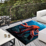 Alfombra de Terciopelo 852g/m² para Exteriores, Lujo Suave y Ligero con Diseño Francés en Crema - Elegancia Floreciente para Vida de Alta Gama, Lavable a Máquina, Decoración Moderna y Lujosa para Camping o Cocina con Estampado Floral Gris