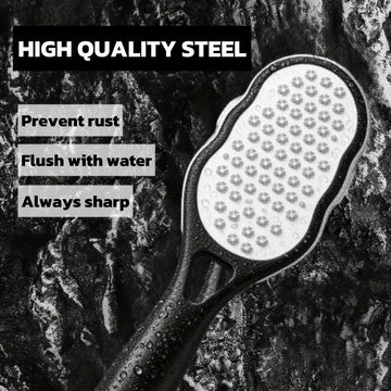 Exfoliador Profesional de Pies y Amoladora de Uñas - Herramienta de Plástico Resistente con Doble Agarre, Diseño Antioxido y Alta Calidad - Para Hogar, Salón, Pedicura - Previene Infecciones Fúngicas y Pie de Atleta - Esencial para Hombres y Mujeres, Man