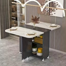 1pc Mesa de Comedor Plegable Cuadrada 100cm x 50cm x 77cm & Escritorio Móvil - Diseño Minimalista Moderno con 6 Ruedas, Mesa Retráctil para Ahorrar Espacio en Cocina, Comedor, Oficina en Casa - Construcción de Madera de Pino Sólido, Muebles de Oficina Du