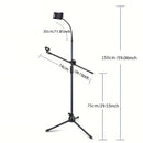 Soporte ajustable para micrófono de teléfono y tableta - Tripode flexible con rotación de 360 grados, se adapta a dispositivos de 4,7" a 12", ideal para transmisiones en vivo y grabación de música, material de hierro negro