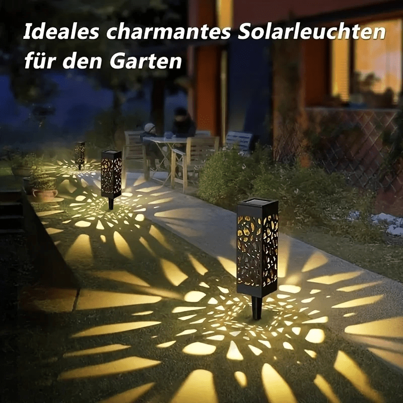 6 luces solares LED para jardín, luces para patio al aire libre, luces de césped con diseño retro hueco, adecuadas para Navidad, jardines, paisajes y céspedes.