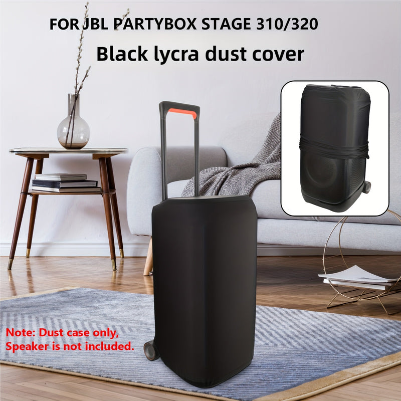 1pc Funda Protectora Lyra Negra para JBL Partybox 310/320 Altavoz Exterior - Funda Protectora de Spandex Elástica con Banda Elástica, Manga Deslizante Portátil, Compatible con Partybox 310/320 (Altavoz No Incluido)