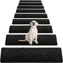 7/15pcs Peldaños Antideslizantes para Escaleras, 76.2x20.32 cm - Tapetes de Seguridad Autoadhesivos Reutilizables para Pasos de Madera en Interiores, Ideales para Ancianos y Mascotas, Patrón Chevron, Lavables a Máquina