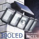 Luces Solares de Pared con 5 Cabezales, Luz Solar Exterior, Luces LED para Jardín y Patio con Sensor de Movimiento y Ángulo Amplio - Iluminación para Calles y Exteriores