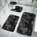 Juego de tapetes de baño suaves, absorbentes y antideslizantes, gruesos de poliéster, diseño geométrico, alfombras rectangulares lavables a máquina, 4 capas, para baño