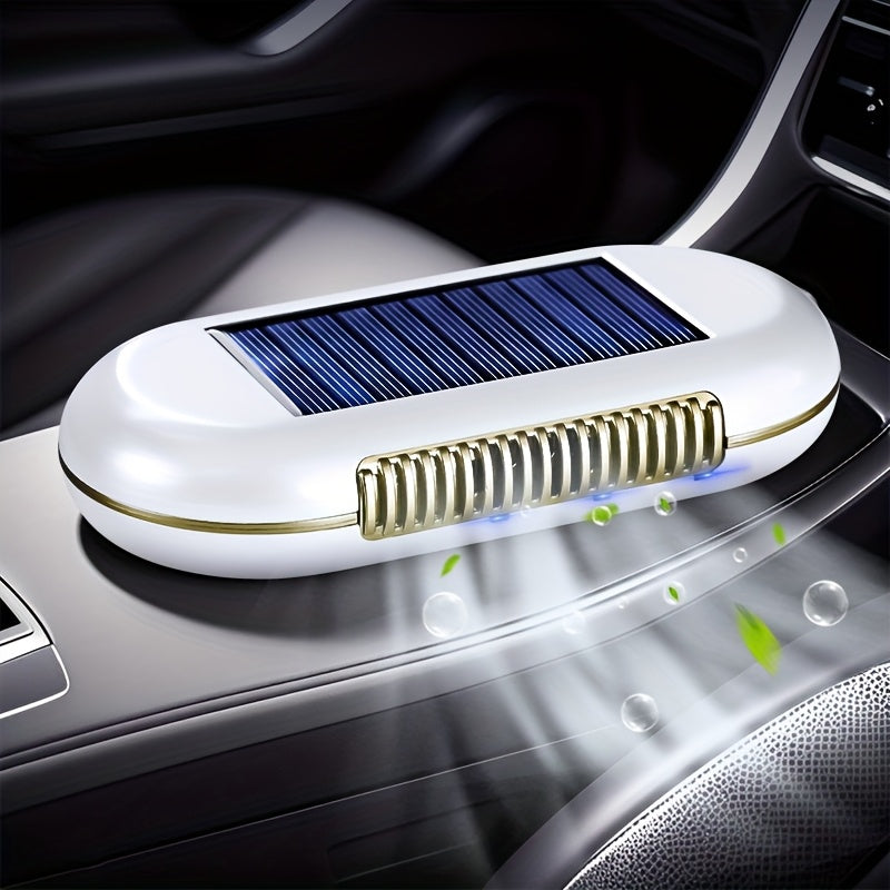 1pc Purificador de Aire Solar para Coche, Eficacia de 7 Días en la Purificación del Aire, Eliminación de Olores y Desinfección, Generador de Ozono con Función de Estacionamiento Automático, Carga Solar, Matrícula