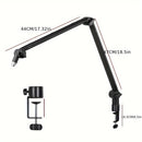 [Gótico] Soporte de micrófono desmontable de alta calidad con gestión de cables - Adaptador de rosca de 5/8" para Blue Snowman Hyper X QuadCast SoloCast AT2020 Shure SM7B MV7, aleación de aluminio, negro