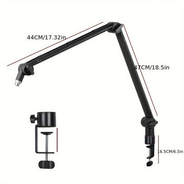 [Gótico] Soporte de micrófono desmontable de alta calidad con gestión de cables - Adaptador de rosca de 5/8" para Blue Snowman Hyper X QuadCast SoloCast AT2020 Shure SM7B MV7, aleación de aluminio, negro