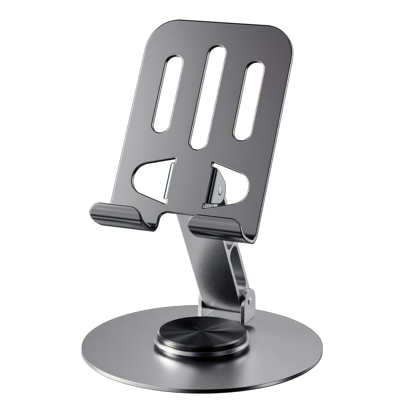 Soporte Giratorio de 360 Grados para Teléfono y Tableta de Metal, Compatibilidad, Base Antideslizante, Metal, Compatibilidad Universal
