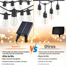 Luces solares con control remoto de 30.48 metros (30 bombillas), luces solares de 13.11/30.48 metros con 11/32 bombillas LED S14 irrompibles, luces solares para patio, jardín, balcón, cerca, camping, fiestas al aire libre, color blanco cálido