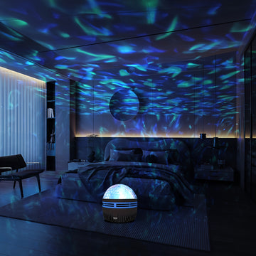Encantadora Luz Nocturna LED de Ondas de Agua con Control Remoto - Luz de Escenario de Bola de Cristal Alimentada por USB para Dormitorio, Sala de Juegos y Ocasiones Especiales