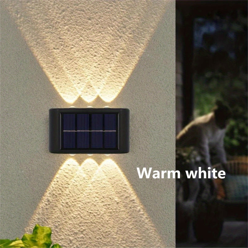 2 espejos convexos solares para pared, luces decorativas para exteriores, ideal para decorar villas, jardines y patios, luces de paisaje sin cables y sin costo de electricidad