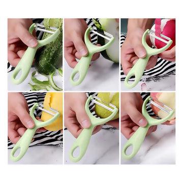 Cuchilla afilada de acero inoxidable, peladora y picadora de verduras y frutas de acero inoxidable - Muy adecuada para papas, col, melones, etc. - Fácil de usar, apta para lavavajillas - Herramienta esencial de cocina