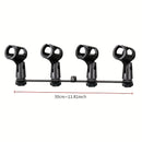 Soporte de micrófono dual o cuádruple con soporte ajustable T-Bar, soporte de micrófono de grabación dual o cuádruple con soporte ajustable T-Bar, material ABS, sostiene 1-4 micrófonos, diseño ahorrador de espacio para grabación en estudio o hogar, confi