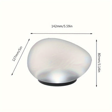 Lámpara Solar de Tierra para Exteriores, Luz de Guijarros, Lámpara Solar de Piedra para Jardín y Césped, Luz Solar con Enchufe para Suelo, Vidrio Esmerilado Blanco, Luz Decorativa Inalámbrica