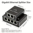 Divisor/switch de Ethernet Gigabit RJ45 de 1 puerto a 2 salidas y 1 puerto a 4 salidas - Switch de red alimentado por USB-C de 1000 Mbps con indicadores LED, Auto-MDIX, compatible con cables categoría 5e/6/7/8 para hogar, escuela, oficina, compartir inte