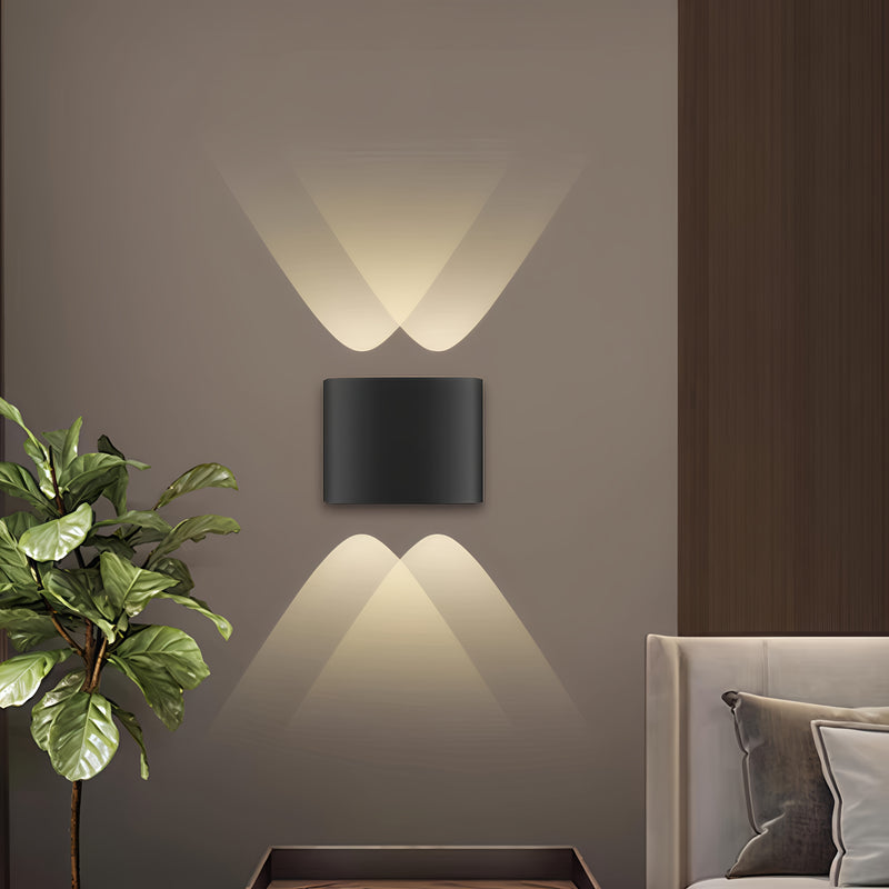 2 piezas de apliques de pared LED modernos, 4W 85-265V, lámparas de pared plásticas semiempotradas para exteriores con hardware de instalación, aplique cableado desmontable para iluminación de patio y jardín, sin batería, incluye hardware de instalación,