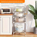 Estante de almacenamiento de cocina de acero inoxidable de 4/5/6 niveles con pies de nivelación - Estante multi-nivel de gran resistencia para ollas, sartenes, microondas y más - Unidad de estantería ahorradora de espacio para despensa, garaje y armario,