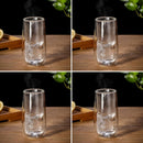 4/6 piezas Tazas de vidrio aislado de doble pared de borosilicato, sin plomo, reutilizables, redondas, seguras para congelador, multiusos, con seguridad para lavadora para uso en el hogar, vasos para leche y bebidas
