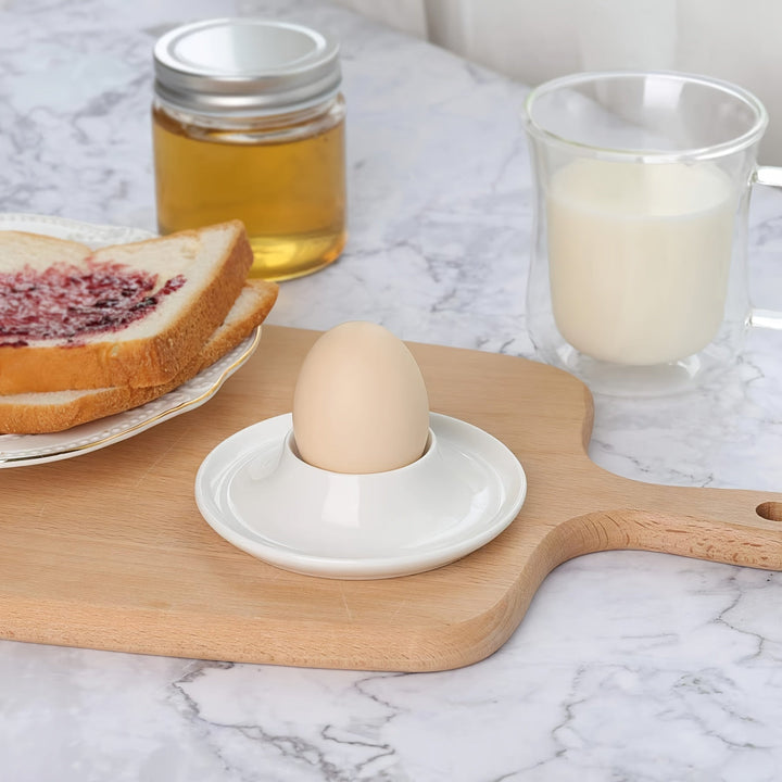 Soporte de plástico para huevos - Plato blanco para huevos para el desayuno - Apto para estar en contacto con alimentos