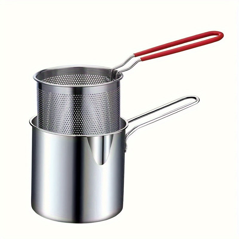 Freidora Compacta de Acero Inoxidable - Construcción Resistente, Fácil Limpieza sin Aceite con Rejilla Integrada, Sin Necesidad de Electricidad, Portátil para Hogar, Restaurantes y Fiestas - Ideal para Papas Fritas, Pollo, Pescado - Electrodoméstico de C