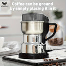Estándar estadounidense, molinillo eléctrico de acero inoxidable con 8 cuchillas para café, granos y frutos secos