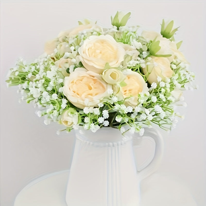 10 flores artificiales de gipsófila, ramillete de enredaderas de gipsófila para boda y fiesta de compromiso