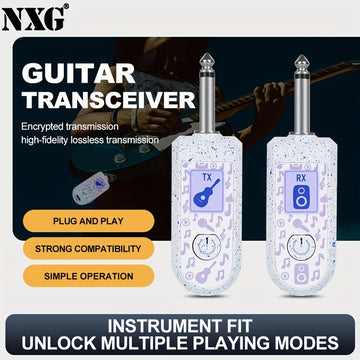 Transmisor inalámbrico de guitarra eléctrica NXG - Alimentado por USB, captura de audio de alta fidelidad para bajo y guitarras eléctricas, operación sencilla