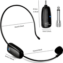 Auriculares con Micrófono Inalámbrico Recargable - Micrófono de Mano 2-en-1 con Receptor UHF para Sistemas de PA, Ideal para Discursos Públicos y Enseñanza, Carga USB Tipo-C