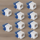 10 Piezas de Cables Ethernet RJ45 Cat6 180° - Macho a Macho Blindado, Alta Velocidad 10Gbps, Blanco y Azul, Sin Necesidad de Energía para Redes en Casa u Oficina, Mejora de Conectividad, Cableado Estructurado, Conexión Fiable, Diseño Compacto, Cobre de A
