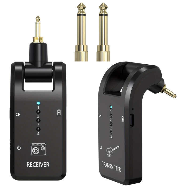 Sistema sin varillas para Guitarra de 8 Canales, Interfaz 3.5mm/6.35mm Compatible con Guitarras y Bajos Electrónicos - Transmisor y Receptor