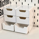 Organizador de escritorio mini - Caja de almacenamiento plástica liviana con cajones para cosméticos, maquillaje y artículos de oficina, organizador de mostrador, accesorio moderno para escritorio, caja plástica duradera, organizador de cajones