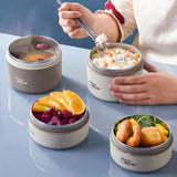 Juego de caja de almuerzo aislada y bolsa de acero inoxidable, a prueba de fugas, frescura y segura para microondas con asa para viajes escolares, regreso a la escuela.