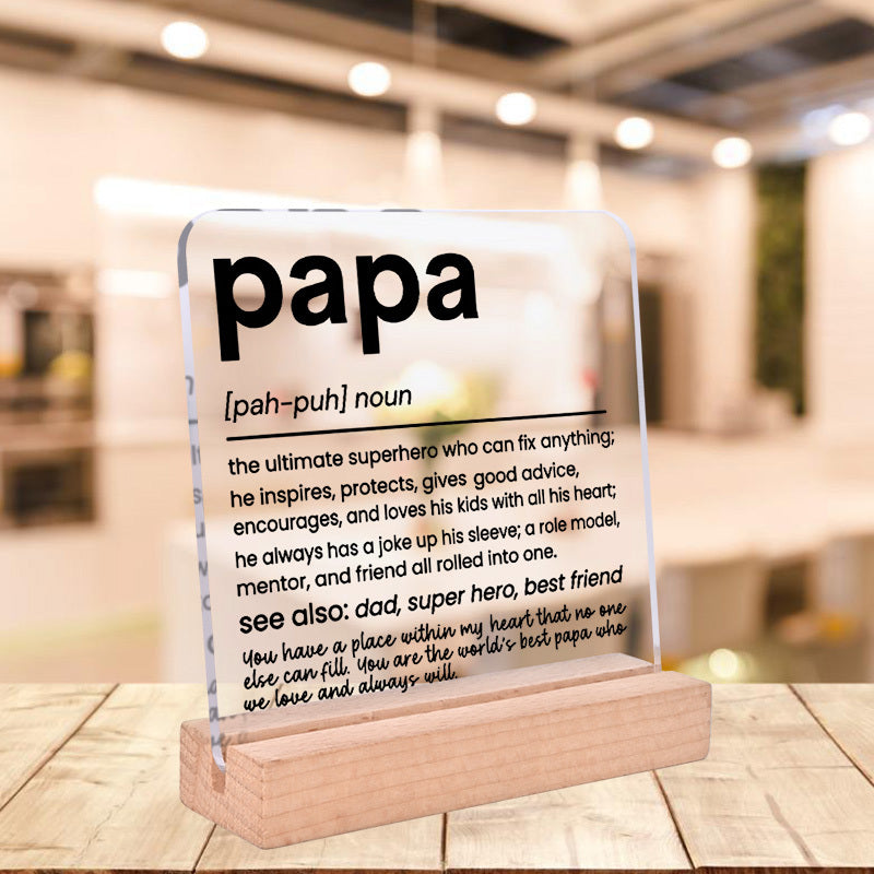 Placa Decorativa Única para el Escritorio de Papá - El Regalo Perfecto para Cumpleaños, Día del Padre y Navidad para el Abuelo de los Nietos