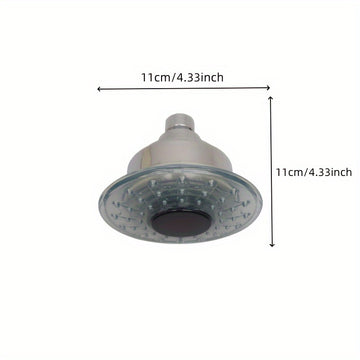 1pieza Lámpara LED hidroeléctrica montada en la pared, cabeza de ducha de plástico sin terminar de 4 pulgadas redondas con control de temperatura y cambio de color, ajuste de lluvia, ≤36V potencia hidroeléctrica