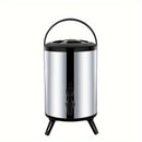 Cubeta multiusos para hielo, cubeta para agua al aire libre, cubeta térmica, cubeta para té de leche, gran capacidad, diseño de tapa multicapa, conserva el calor por más de 12 horas