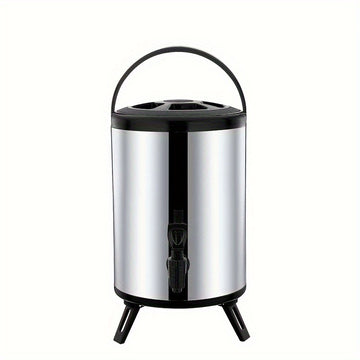 Cubeta multiusos para hielo, cubeta para agua al aire libre, cubeta térmica, cubeta para té de leche, gran capacidad, diseño de tapa multicapa, conserva el calor por más de 12 horas