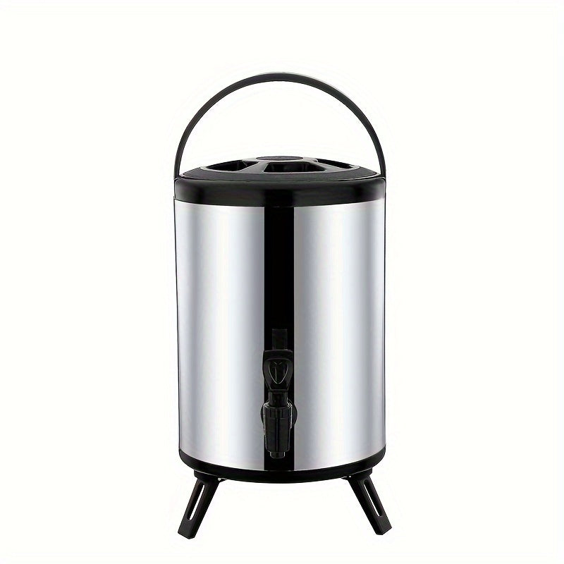 Cubeta multiusos para hielo, cubeta para agua al aire libre, cubeta térmica, cubeta para té de leche, gran capacidad, diseño de tapa multicapa, conserva el calor por más de 12 horas