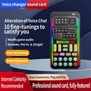 Kit portátil para podcast con cambiador de voz, 8 efectos de voz, ajuste de sonido, incluye micrófono de mano con cable, compatible con celulares y computadoras