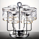 1pc Portavasos de Acero Inoxidable Giratorio, Acabado Pulido, Soporte Multifuncional Volteado para Tazas de Cerámica, Vidrio, Tazas de Té, Soporte de Drenaje para Tazas de Grado Alimenticio, Diseño de Cristal Avanzado para Almacenamiento en Salón