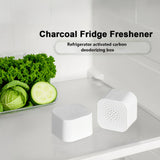 6/12pcs HUUCKY Absorbente de Olores con Carbón Activado - Diseño Cuadrado, Sin Necesidad de Electricidad, Caja Ventilada para Nevera, Congelador y Armarios