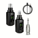 Sistema de Micrófono Inalámbrico 2.4 GHz con Enrutador y Receptor XLR para Micrófonos Dinámicos, Mezcladora y Sistemas de Sonorización, Conexión de 2 Emisores para Transmisión Sincronizada
