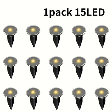 Lámparas solares para jardín de 15/30 LED, luz cálida/blanca, sin cables, ideales para decoración de patio, caminos o alberca