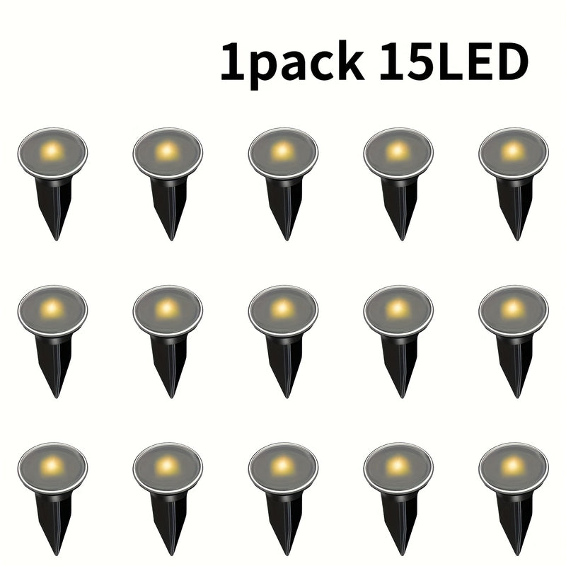 Lámparas solares para jardín de 15/30 LED, luz cálida/blanca, sin cables, ideales para decoración de patio, caminos o alberca