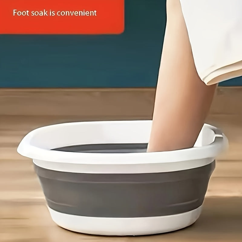 Baño de pies plegable y portátil, no necesita electricidad, bañera de plástico multifuncional para lavar pies en casa y viajes, adecuada para el cuidado de uñas de manos y pies, diseñada para almacenamiento fácil, un artículo popular para el spa en casa.