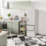 Carrito organizador angosto y delgado con ruedas - Estante de almacenamiento móvil ajustable para espacios pequeños, cocina, baño y tocador, estante ahorrador de espacio con ruedas, organizador duradero para baño (uso en mesada o piso)