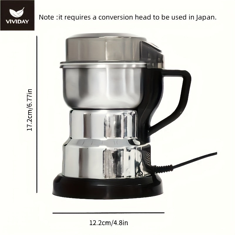 Estándar estadounidense, molinillo eléctrico de acero inoxidable con 8 cuchillas para café, granos y frutos secos