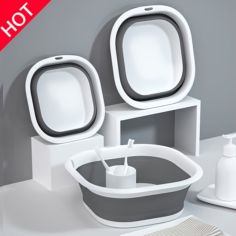 1/3pcs Bañera Plegable para Pies, Lavabo Portátil con Tapa, Cubeta Colapsable para Remojar Pies, Masajeador Portátil, Bañera de Acupresión, Adecuada para Baño, Sala o Dormitorio